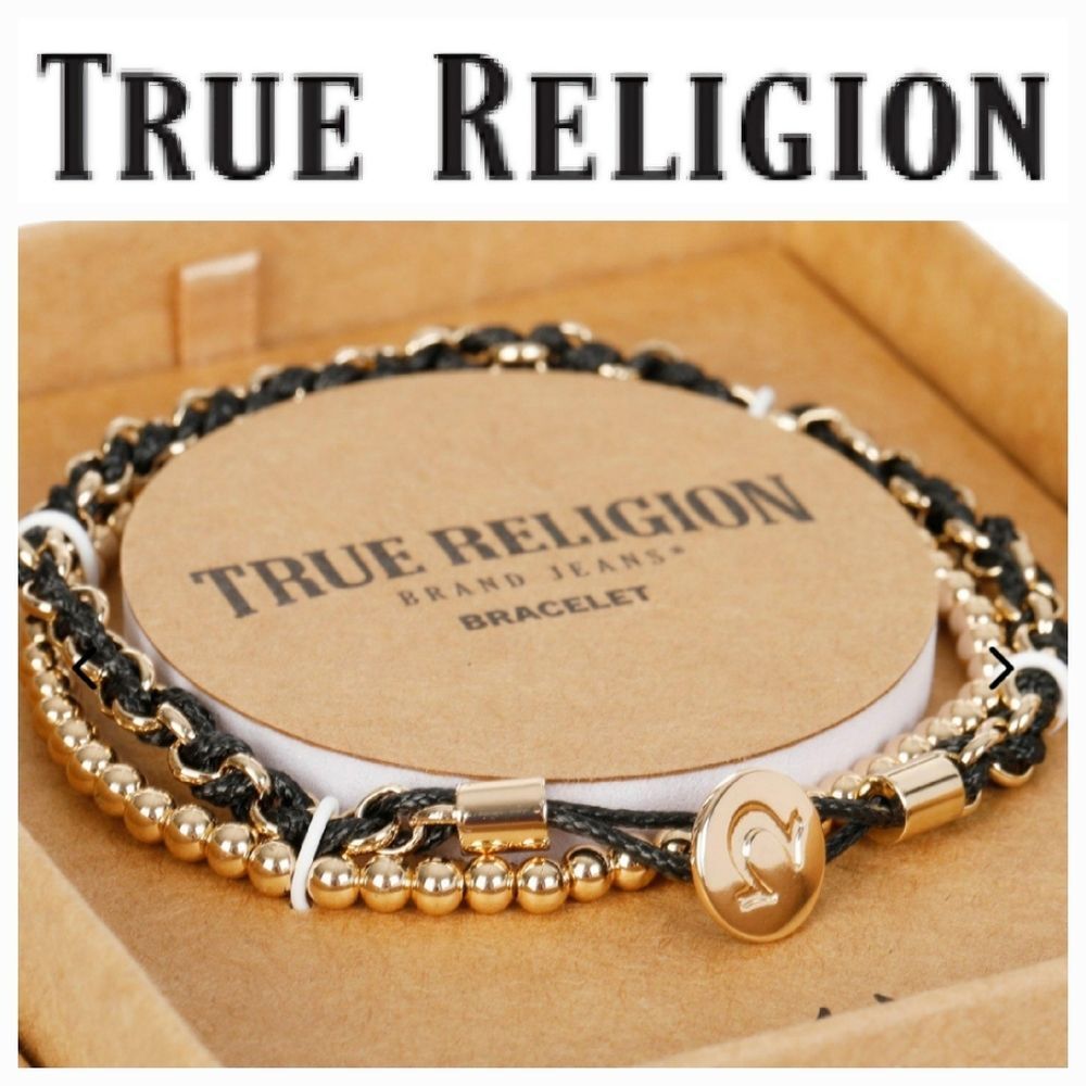 True Religion Woven Beaded Bracelet‎